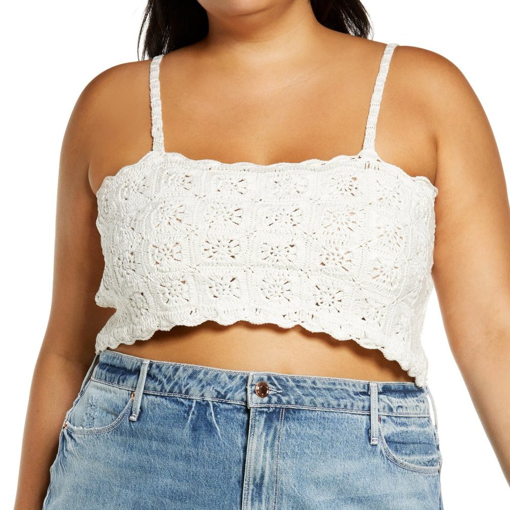 Brand New BP Ivory Crochet Cropped Tank